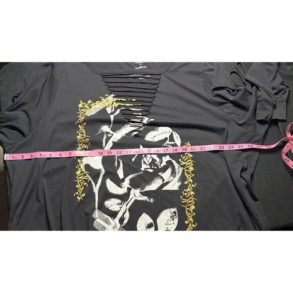 Torrid Roses Classic Fit Cotton Slashed Neck Long Sleeve Tee - Picture 6 of 11